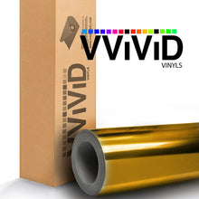 VViViD Gloss Chrome Gold Vinyl Wrap Adhesive Film Roll Air Release DIY Decal Sheet (17.9 Inch x 60 Inch)