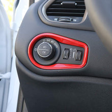 for Jeep Renegade 2015-2020 Head Light Control Switch Trim Interior Accessories, ABS Red 1PC