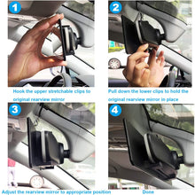 KITBEST Anti Glare Rear View Mirror, 300mm Flat Rearview Mirror Clip on Car Interior Mirror, Wide Angle Panoramic Auto Blue Mirror to Reduce Blind Spot and Antiglare Effectively