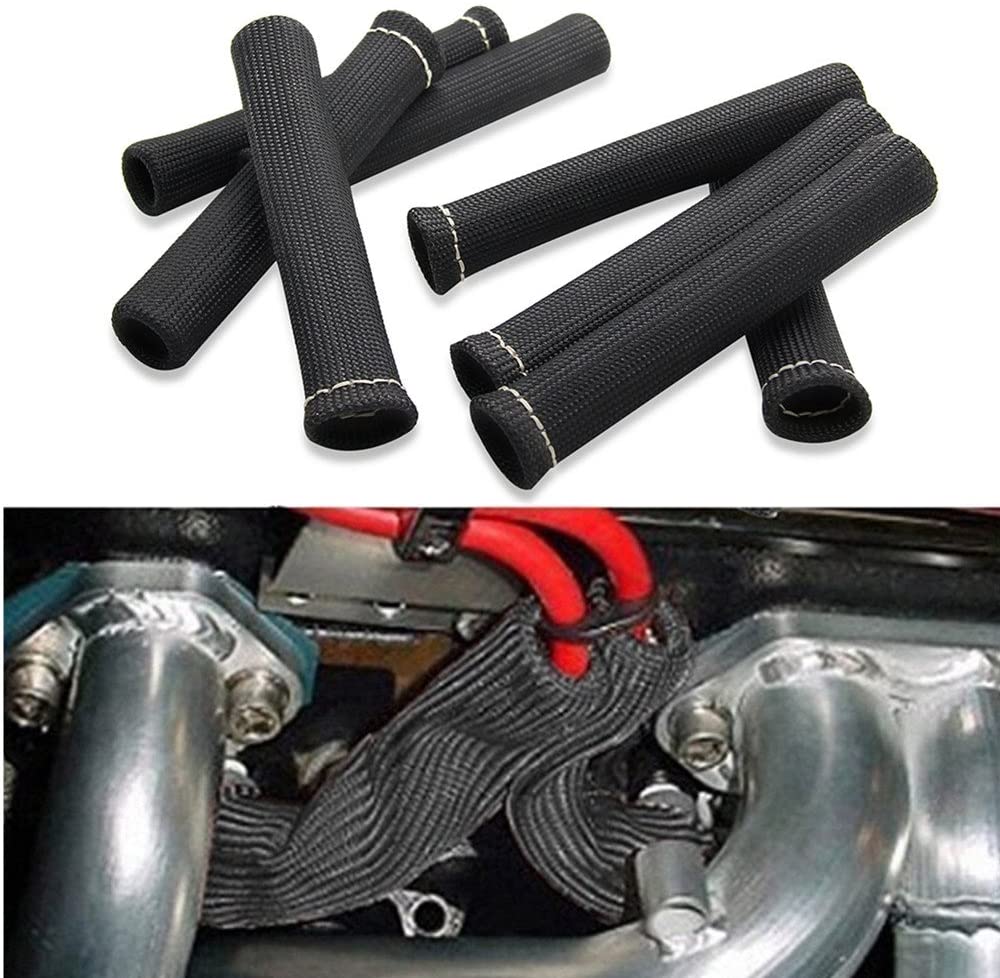 Car 1200 Degree Spark Plug Wire Boots Heat Shield Protector Sleeve Cover fit for SBC BBC 350 454 8PCS by Shinehome