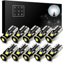 SIRIUSLED 194 Extremely Bright 3030 Chipset LED Bulbs for Car Interior Dome Map Door Courtesy License Plate Lights Compact Wedge T10 168 2825 Xenon White Pack of 10