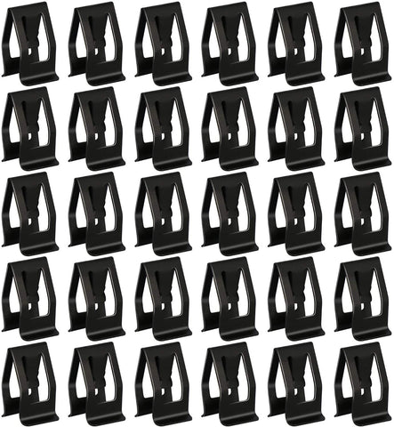 30 Pack Black Metal Retainer Clips, Universal Automotive Car Front Console Dash Dashboard Trim for Ford Mazda Audi Toyota