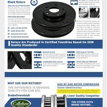 CRK12119 REAR 280 mm Black Drilled/Slotted 5 Lug [2] Brake Disc Rotors + [4] Ceramic Brake Pads