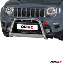 OMAC Auto Accessories Bull Bar | Stainless Steel Front Bumper Protector | Silver Grill Guard Fits for Jeep Renegade 2019-2020
