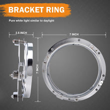 7 inch LED Headlight Fog Passing Lights DOT Kit Set Ring Motorcycle Headlamp Ring for Harley Davidson Touring Road King Ultra Classic Electra Street Glide Tri Cvo Heritage Softail Deluxe Fatboy Chrome