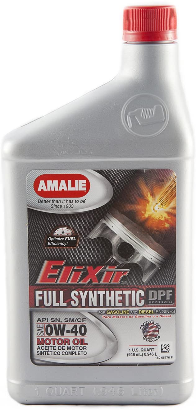 Amalie (160-65776-56-12PK) 0W-40 Elixir Full Synthetic Motor Oil - 1 Quart Bottle, (Pack of 12)