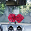 WINOMO 2.8 Inch Red Fuzzy Dice Auto Car Rearview Mirror Hanging Accessories for Car Decoration