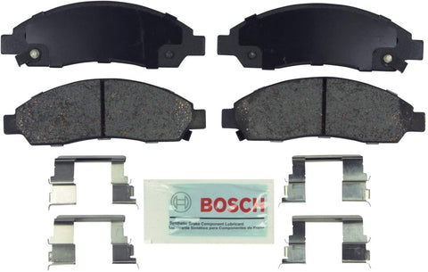 Bosch BE1039H Blue Disc Brake Pad Set with Hardware for Select Chevrolet Colorado, GMC Canyon, Isuzu i-Series Trucks, and Pontiac G6 - FRONT