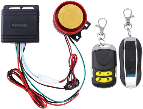 WINOMO Motorcycle Alarm System Anti Theft Security System with Double Remote Control 12v Universal