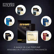 AREON Car Perfume 1.7 Fl Oz. (100ml) Glass Bottle Cologne Air Freshener for Cars, Black