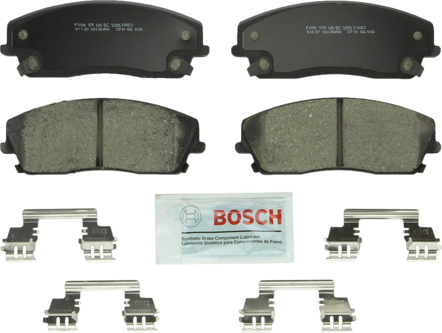 Bosch BC1056 QuietCast Premium Ceramic Disc Brake Pad Set For: Chrysler 300; Dodge Challenger, Charger, Magnum, Front