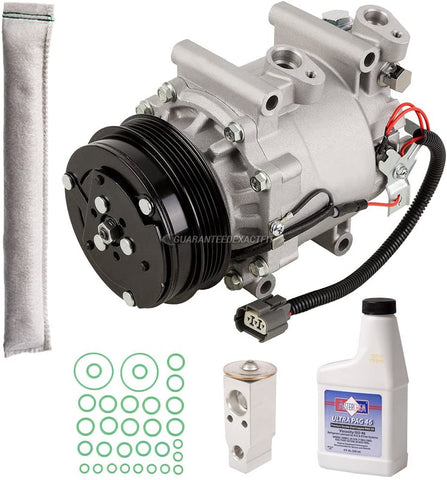 AC Compressor & A/C Kit For Honda Fit 2007 2008 - Includes Drier Filter, Expansion Valve, PAG Oil & O-Rings - BuyAutoParts 60-81676RK NEW