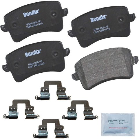 Bendix Premium Copper Free CFM1386 Premium Copper Free Semi-Metallic Brake Pad (with Installation Hardware Rear)