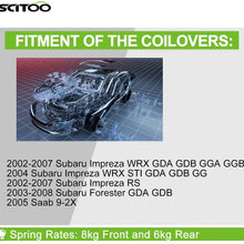 SCITOO Compatible Coilover Suspensions Shock Struts Kits Assembly Full Set Shocks Struts Kits Replacement fit for 2005-2005 Saab 9-2X /2003-2008 Subaru Forester GDA GDB/2002-2007 Subaru Impreza