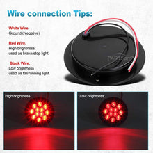 Partsam 2PCS 4" Red Stop Turn Tail Brake Truck Trailer Light Flange Mount 12 Diodes Utility