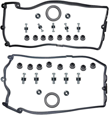 Part# 11127513195 11127513194 Left & Right Engine Valve Cover Gaskets Kit for BMW 545i 550i 645Ci 650i 745i 745Li 750i 750Li Alpina B7 X5 4.4L 4.8L