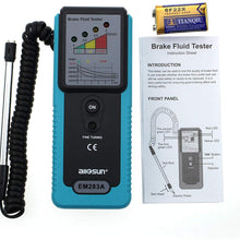 Allsun Automotive Brake Fluid Tester Brake Fluid Detector LED Indicator 180°Pucker with Buzzer Diagnostic Tool EM283A