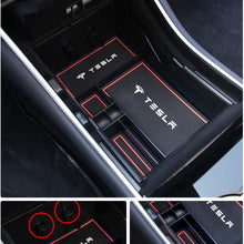 YEE PIN Model 3 Center Console Organizer Tray for Tesla Model 3 2018 2019 2020 Center Console Storage Box Armrest Box Secondary Storage, Insert ABS Black Materials Tray (Red)