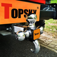 TOPSKY TS2012 Trailer Hitch Ball Mount with Hook, 2 Inch Receiver, Hollow Shank Tow Hitch, Hitch Pin & Clip, Chrome