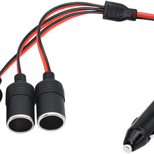 CERRXIAN 1 to 3 Car Cigarette Lighter 12v 24v Power Charger Adapter 3 Way Socket Splitter Female Socket Plug Extension Cord Cable