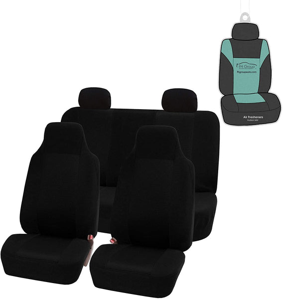 FH Group FB102114 Classic Cloth Seat Covers (Red) Full Set with Gift – Universal Fit for Cars Trucks & SUVs