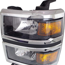 Headlight Assembly Compatible with 2014-2015 Chevrolet Silverado Halogen WT/LT Models CAPA Driver Side