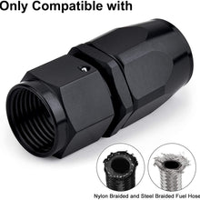 EVIL ENERGY 6AN Straight Swivel Hose End Fitting for Braided Fuel Line Aluminum Black 2PCS