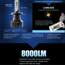 Alla Lighting LED H11 Headlight Bulb UM-2018 8000lm Xtreme Super Bright H8 H9 H11 LED Headlight Bulb Xenon H11 6000K-6500K White All-In-One Headlamp Conversion Kits H11 LED Headlight Bulbs (Set of 2)