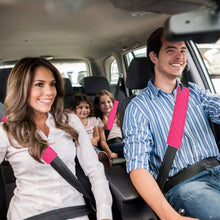 MIRKOO Car Seat Belt Cover Pad, 2-Pack Soft Car Safety Seat Belt Strap Shoulder Pad for Adults and Children, Suitable for Car Seat Belt, Backpack, Shoulder Bag, Laptop Computer Bag (Pink)
