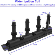 Vikter 55579072 Ignition Coil Pack Compatible with 2011-2020 GM Buick Encore Cadillac ELR Chevy Cruze Sonic Trax Volt 1.4L L4 DC 12V Replace# 25198623 D521C UF669 55577898