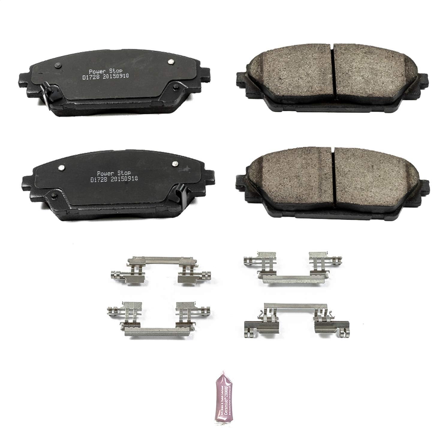 Power Stop 17-1728, Z17 Front Ceramic Brake Pads with Hardware