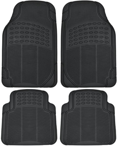 BDK Heavy Duty 4pc Front & Rear Rubber Floor Mats for Car SUV Van & Truck-All Weather Protection Universal Fit