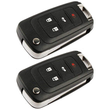 Key Fob Keyless Entry Remote Flip Shell Case & Pad fits Buick, Chevy, GMC, Set of 2