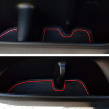 JDMCAR Premium Cup Holder, Console, and Door Pocket Inserts Kit Compatible with Toyota 4Runner 2010-2019 2020 - Custom Liner Accessories (2 Row, Red Trim)-27PC Set