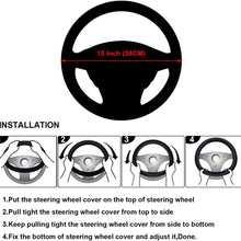 WinPower Car Steering Wheel Cover Microfiber Leather Universal 15 inch for Car Truck SUV,Gray