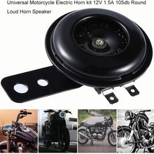 fengzong Universal Motorcycle Electric Horn kit 12V 1.5A 105db Waterproof Round Loud Horn Speakers for Scooter Moped Dirt Bike ATV (Black)