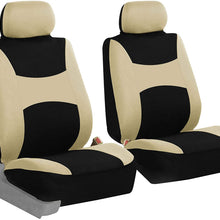 TLH Light & Breezy Flat Cloth Seat Covers Front, Airbag Compatible, Gray Color-Universal Fit for Cars, Auto, Trucks, SUV