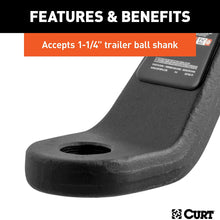 CURT 45430 Industrial Duty Forged Trailer Hitch Ball Mount, Fits 3-Inch Receiver, 21,000 lbs, 1-1/4-Inch Hole, 4-Inch Drop, 2-Inch Rise