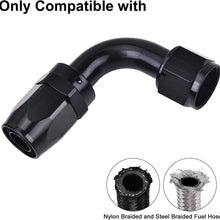 EVIL ENERGY 6AN Straight Swivel Hose End Fitting for Braided Fuel Line Aluminum Black 2PCS