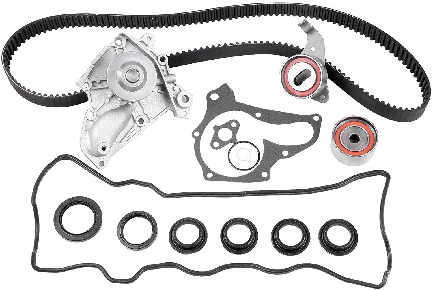 ECCPP Timing Belt Water Pump Kit W/Valve Cover Gasket Fits 1987-2001 Toyota Camry Celica Solara RAV4 MR2 2.0L 2.2L 3SFE 5SFE