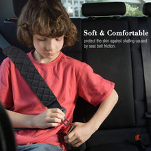 MIKAFEN 4 Pack Universal Car Seat Belt Pads, Adult Seat Belt Shoulder Strap Covers Harness Pad for Car/Bag,Soft Comfort Helps Protect You Neck Shoulder from The Seat Belt Rubbing（Black）