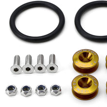 iJDMTOY Universal Fit Gold Finish JDM Quick Release Fastener Kit Compatible With Car Bumper Trunk Fender Hatch Lid