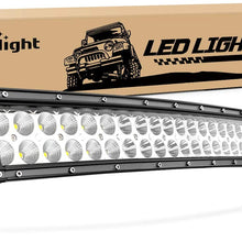 Nilight 50 Inch 288W Curved LED Work Light Driving Fog Lamp LED Light Bar Offroad Lighting for SUV UTE ATV Truck 4x4 Boat, 2 years Warranty, Model:70006C-A