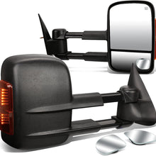 Replacement for Chevy Silverado/GMC Sierra Heated Power Smoked Signal Extendable Towing+Corner Blind Spot Mirror