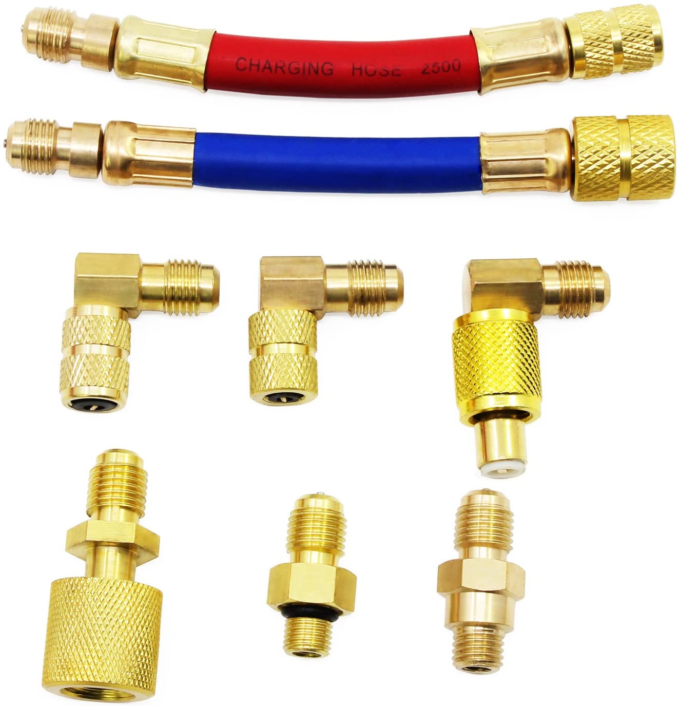 OCR 8Pcs Air Conditioner Refrigeration Adapter Hose R134A R12 Converting Fitting Adapters Set