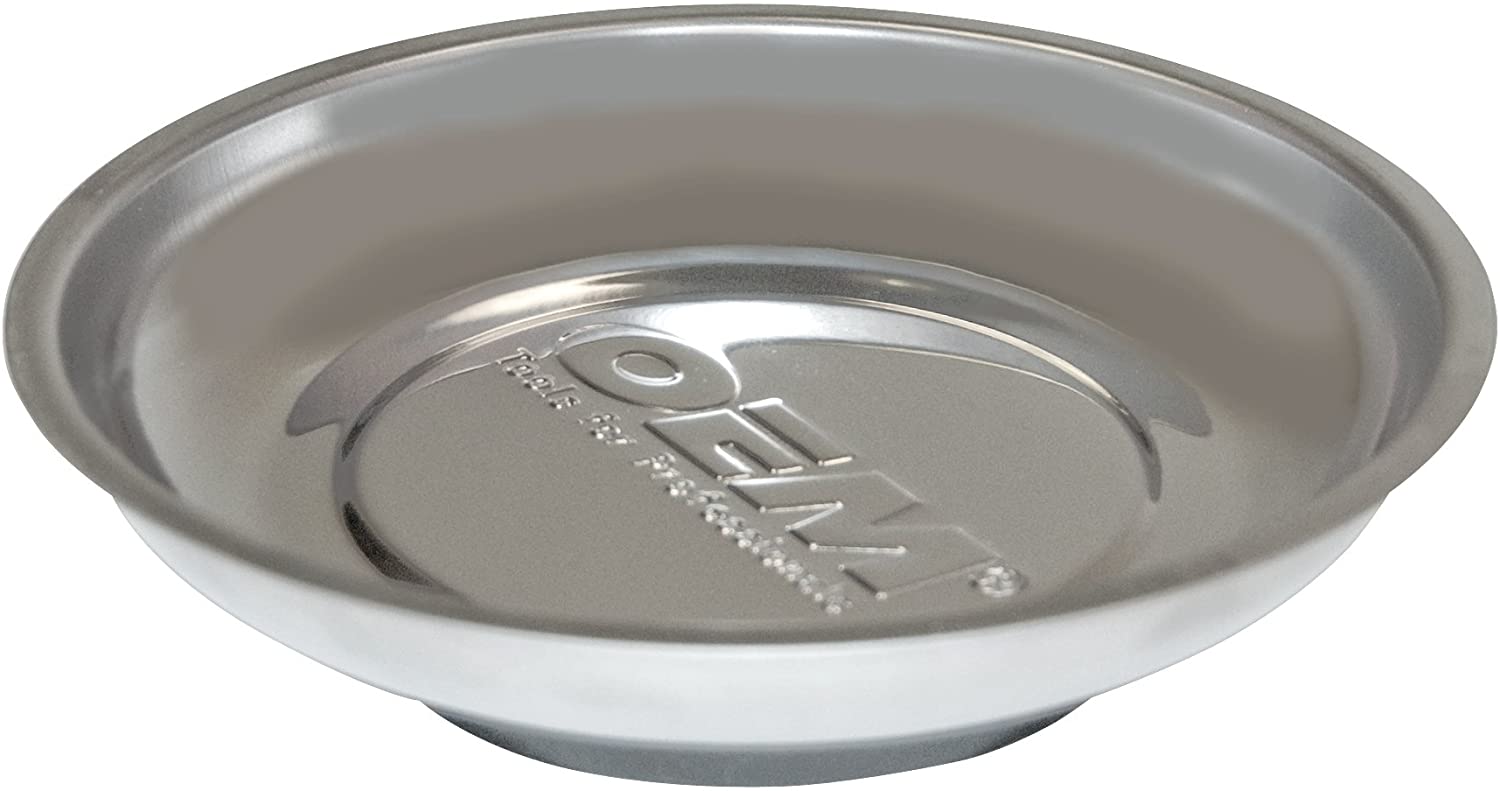 OEMTOOLS 25116C 6 Inch Round Magnetic Tray | Keep Your Fasteners and Small Parts in One Place During Your Home & Auto Repairs with This Magnetic Parts Tray | Powerful Magnet Won’t Slide or Scratch