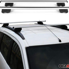 OMAC Automotive Exterior Accessories Roof Rack Crossbars | Aluminum Silver Roof Top Cargo Racks | Luggage Ski Kayak Bike Carriers Set 2 Pcs | Fits Hyundai Kona 2018-2021