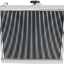 CoolingSky 3 Row All Aluminium Radiator + 14" Fan W/Shroud Combo & Thermostat Relay Kit for 1984-1995 Toyota Pickup 4Runner 2.4L MT