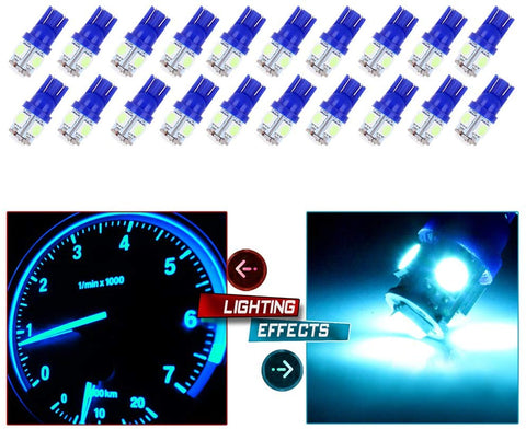 cciyu 194 Extremely Bright LED Bulbs 5-5050-SMD Dashboard Gauge Light Speedometer Odometer Tachometer LED light fit for 2013 2014 2015 Infiniti JX35 Wedge T10 168 2825 W5W Ice Blue Pack of 20