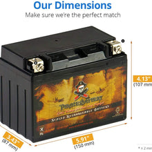 Replacement YTX9-BS Powersports Battery - Rechargeable - Maintenance Free - Absorbed Glass Matt - Pirate Battery